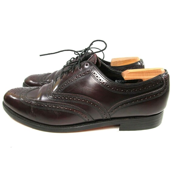 Johnston & Murphy Burgundy Leather Brogue Wing Tip Oxfords Mens Size US 11 D - Picture 7 of 12